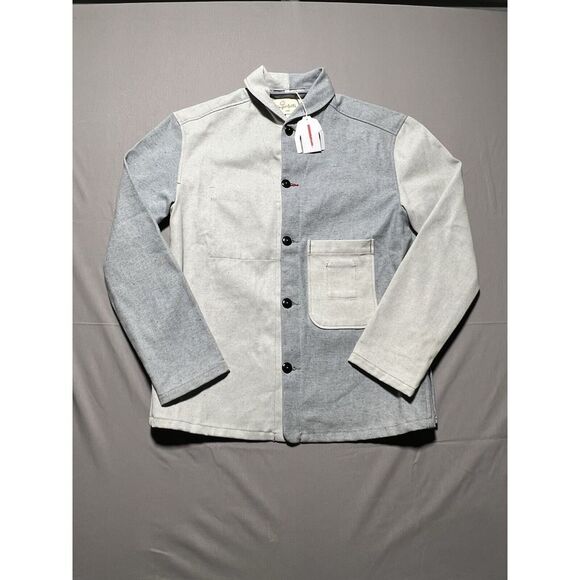 Imperfects Jacket Mens Shepards Denim Button Up Patchwork‎ Chore Coat Shacket S
